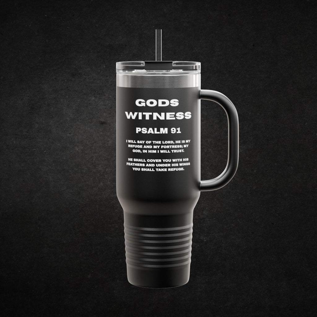 God's Witness Psalm 91 40oz Insulated Travel Mug