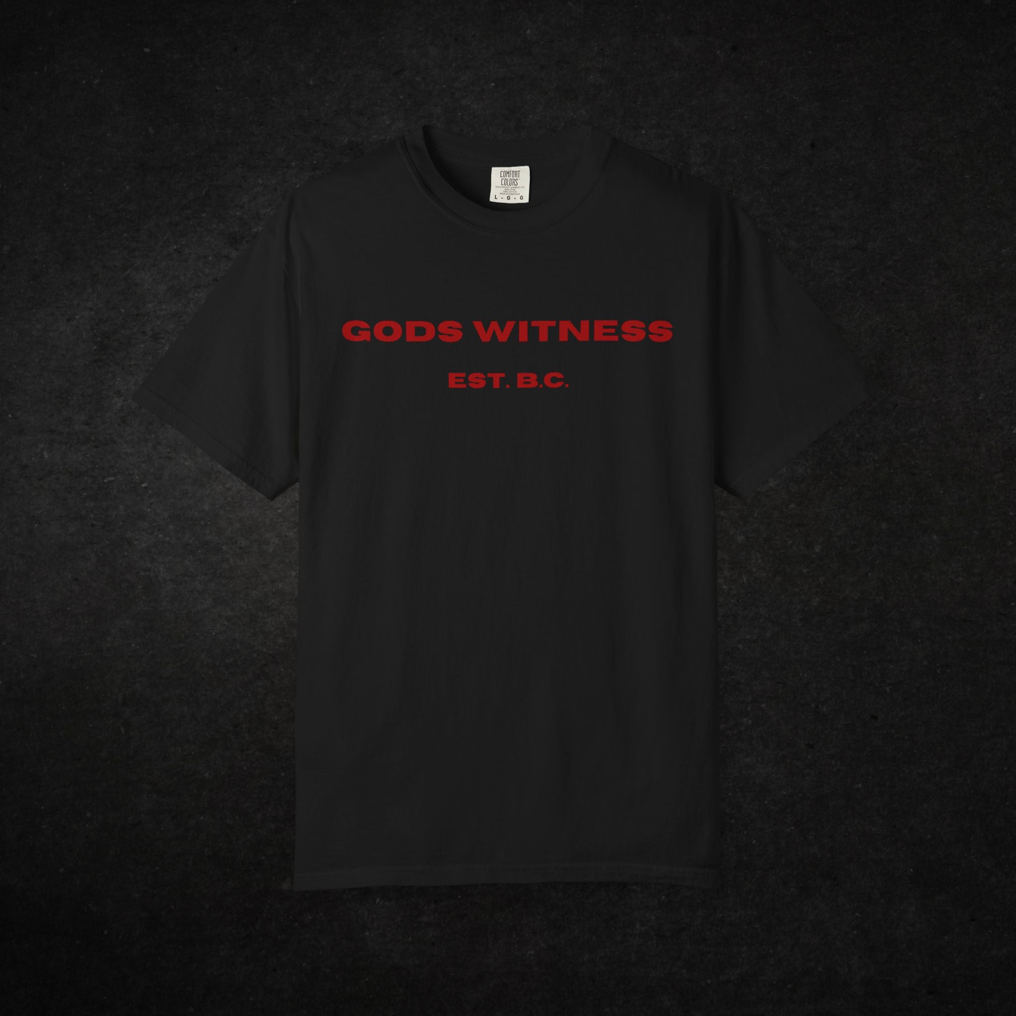 Gods Witness Est. B.C. Short Sleeve Unisex Black T-Shirt