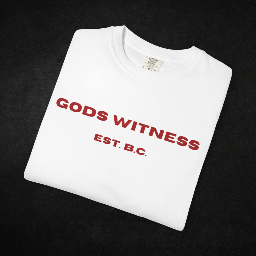 Gods Witness Est. B.C. Short Sleeve Unisex White T-Shirt