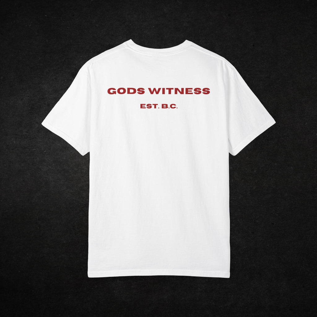 Gods Witness Est. B.C. Short Sleeve Unisex White T-Shirt