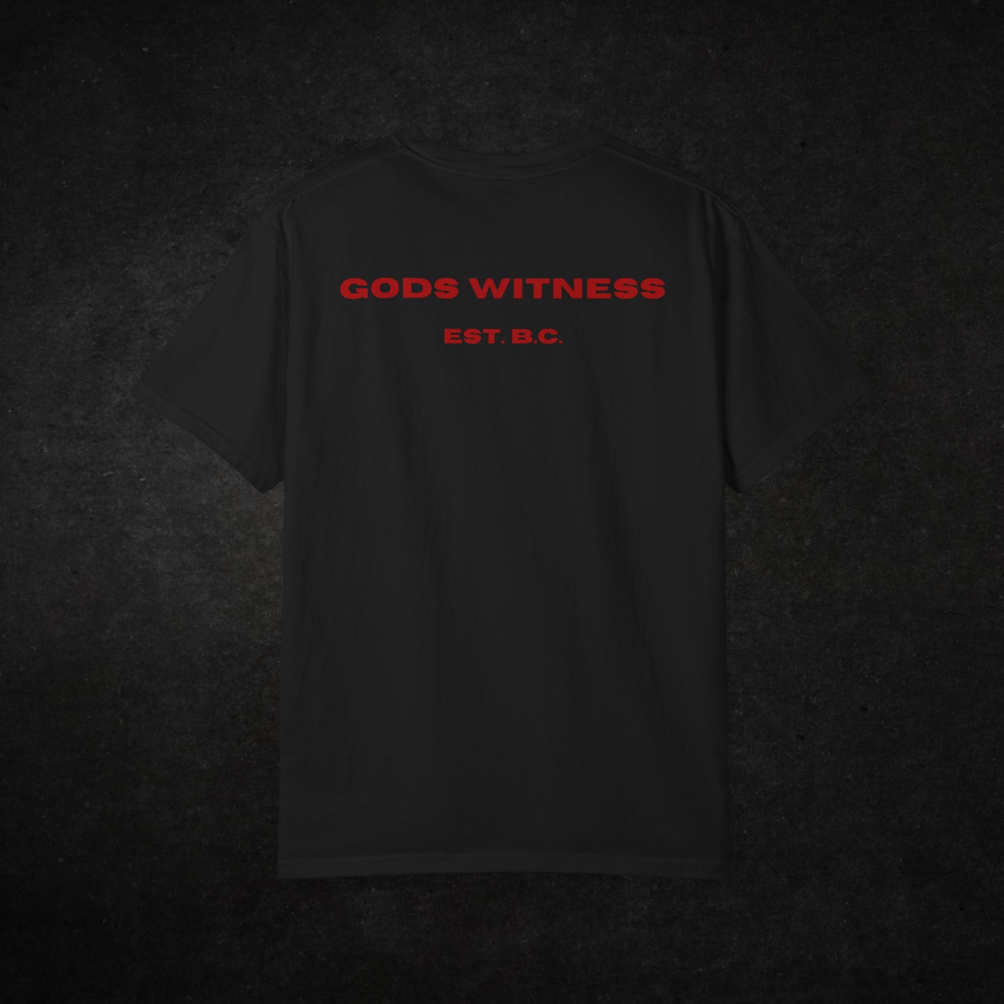 Gods Witness Est. B.C. Short Sleeve Unisex Black T-Shirt