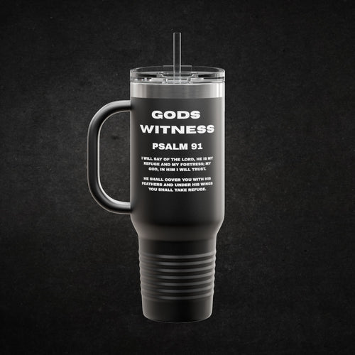 God's Witness Psalm 91 40oz Insulated Travel Mug