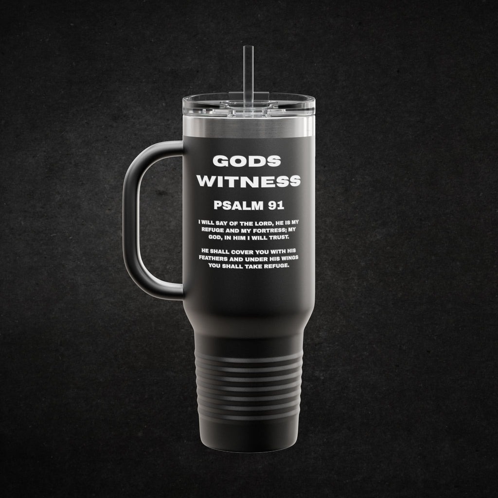 God's Witness Psalm 91 40oz Insulated Travel Mug