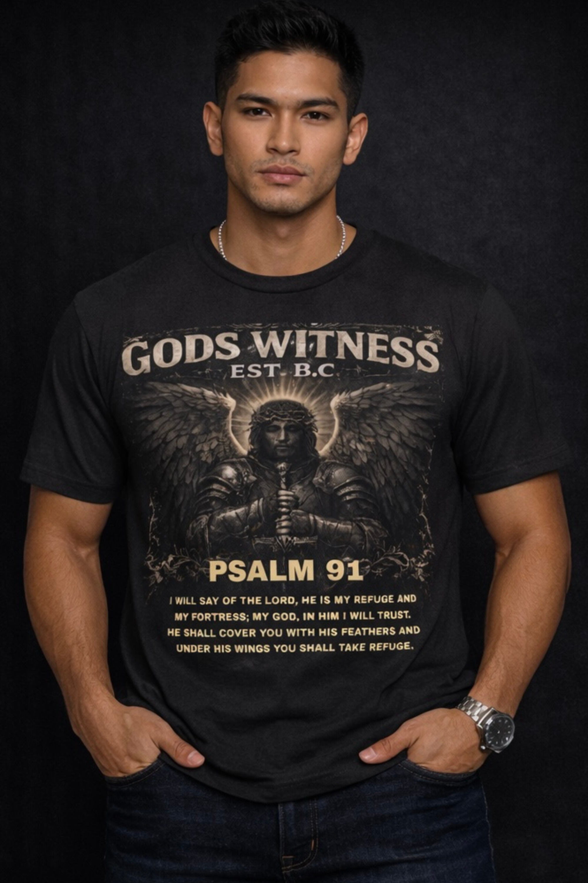 Gods Witness Est. B.C. | Psalm 91 Unisex Graphic T-Shirt