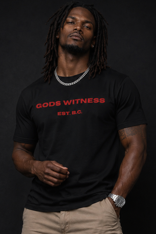 Gods Witness Est. B.C. Short Sleeve Unisex Black T-Shirt