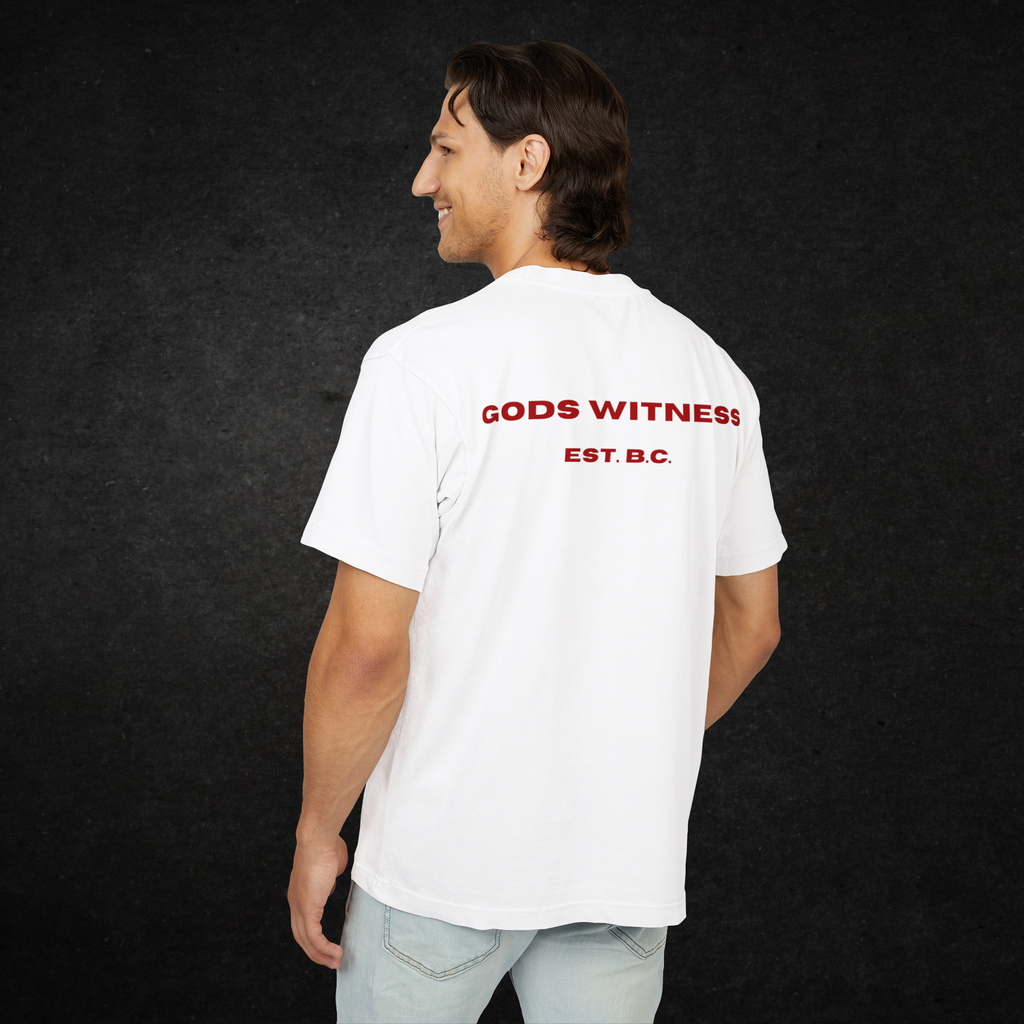 Gods Witness Est. B.C. Short Sleeve Unisex White T-Shirt